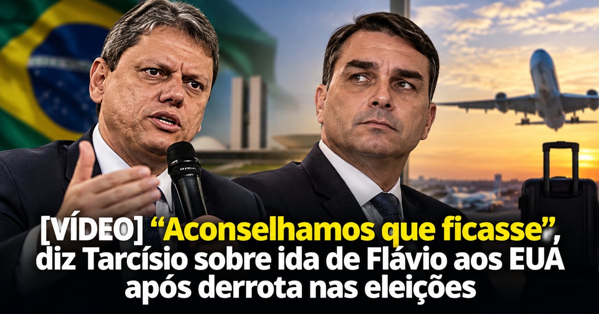 [VÍDEO] “Aconselhamos que ficasse”, diz Tarcísio sobre ida de Flávio aos EUA após derrota nas eleições