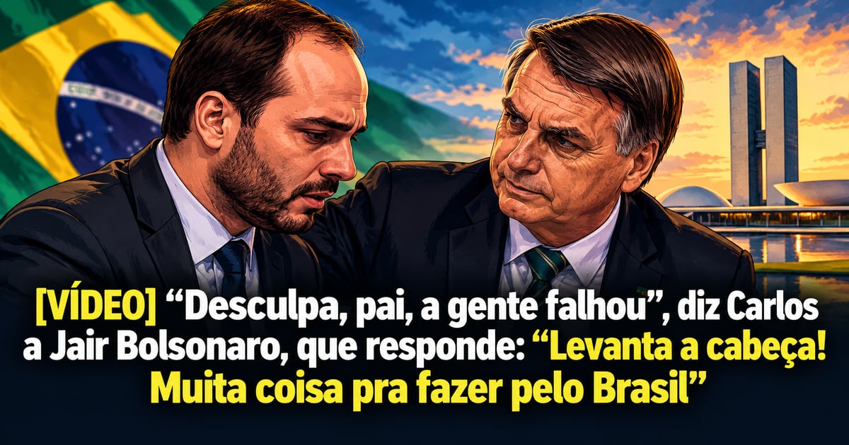 [VÍDEO] “Desculpa, pai, a gente falhou”, diz Carlos a Jair Bolsonaro, que responde: “Levanta a cabeça! Muita coisa pra fazer pelo Brasil”